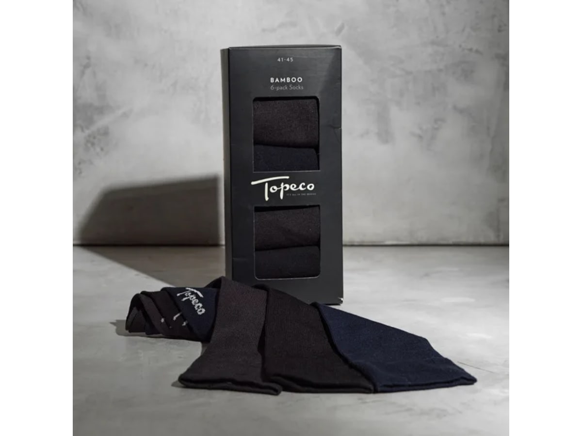 Enfärgade bambustrumpor 6-pack, 41-45