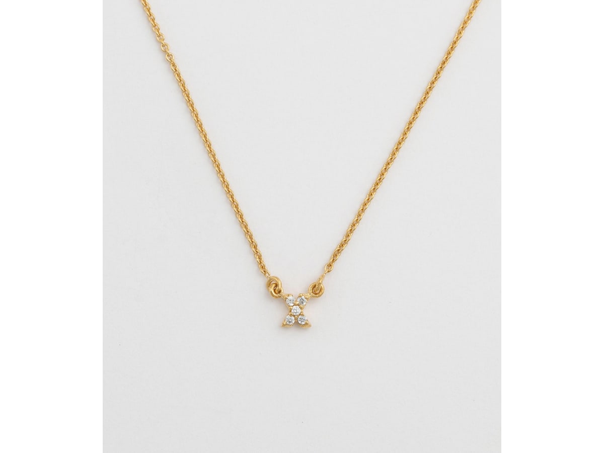 Mini X Halsband Guld
