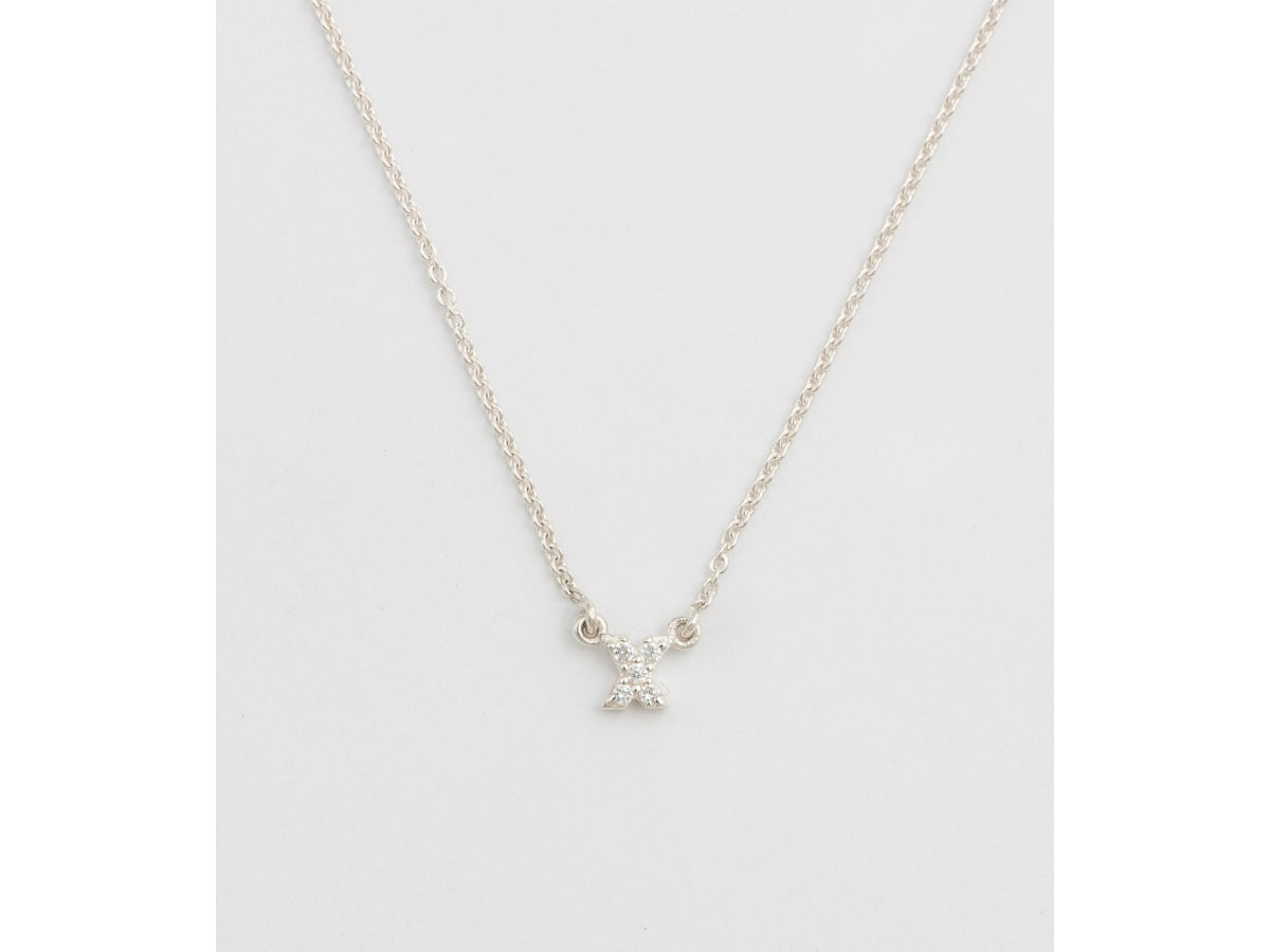 Mini X Halsband Silver