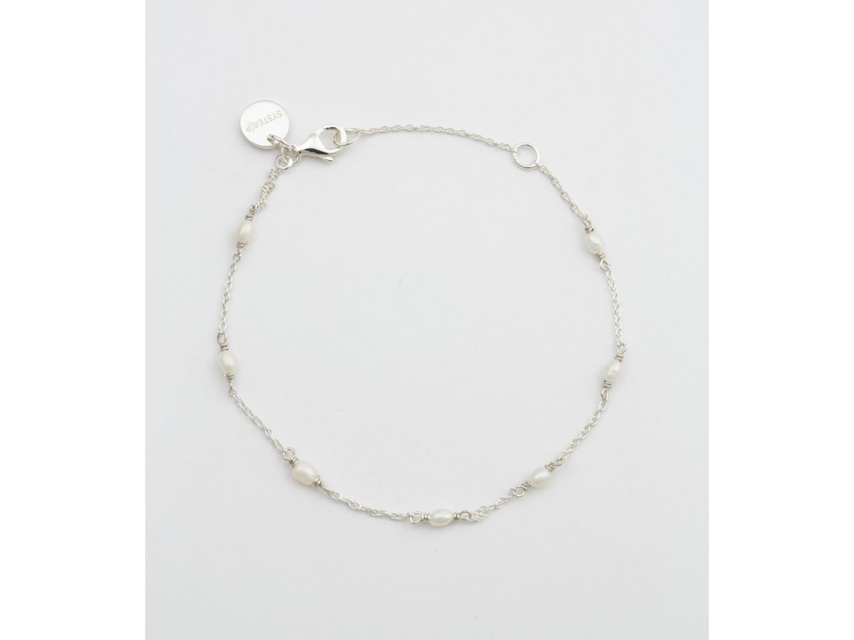 Treasure Multi Pearl Armband Silver