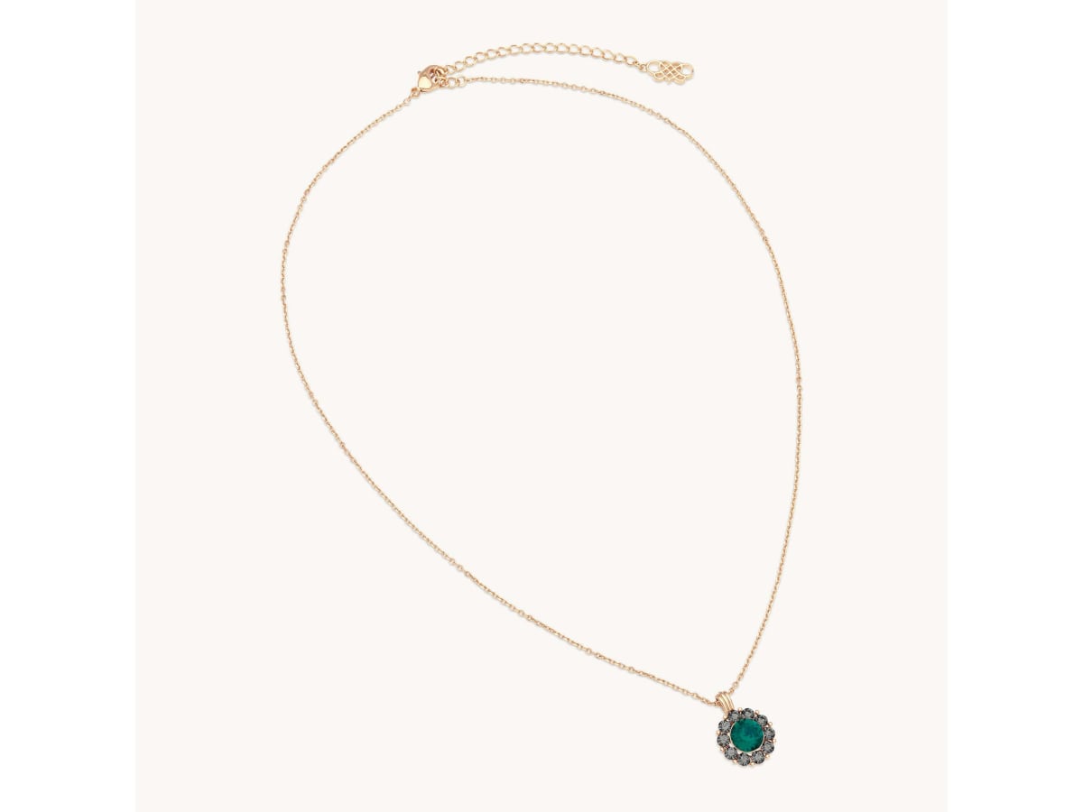 Sofia halsband - Emerald / Black diamond