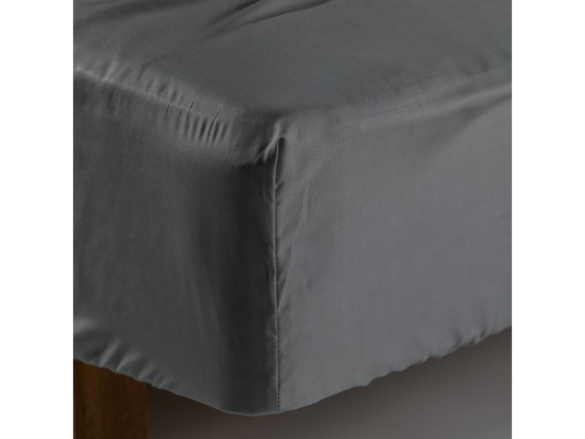 Dra-på-lakan Lyocell Ljusgrå 160x200