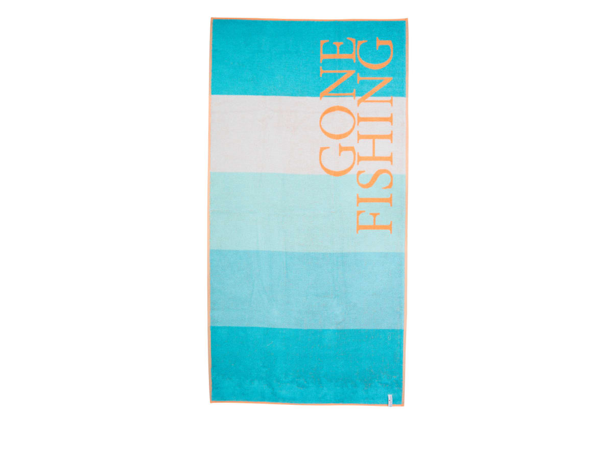 LNV Beach Towel Gone Fishing Blå