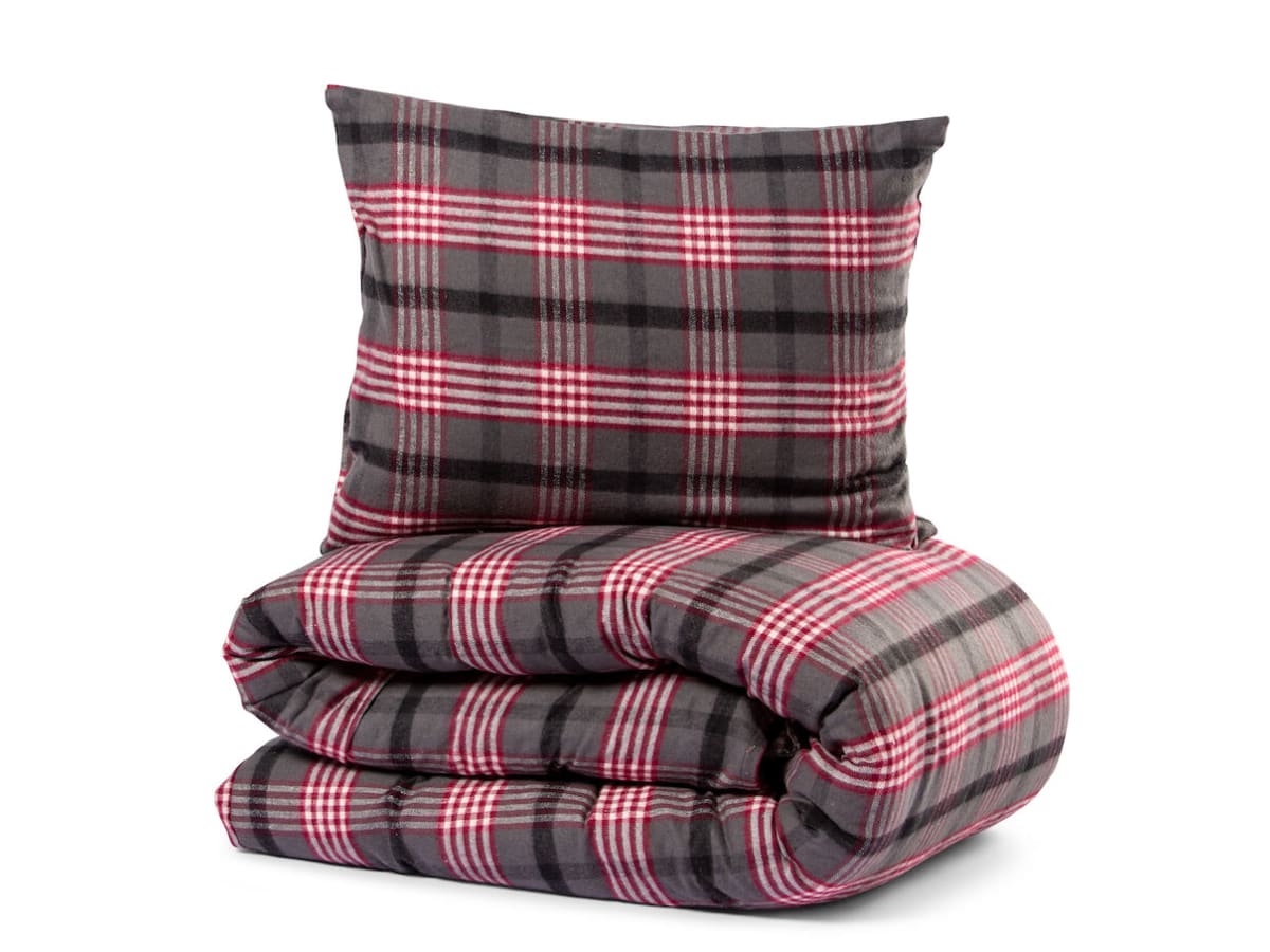 Skaveröd Garnfärgad Flanell 150x210