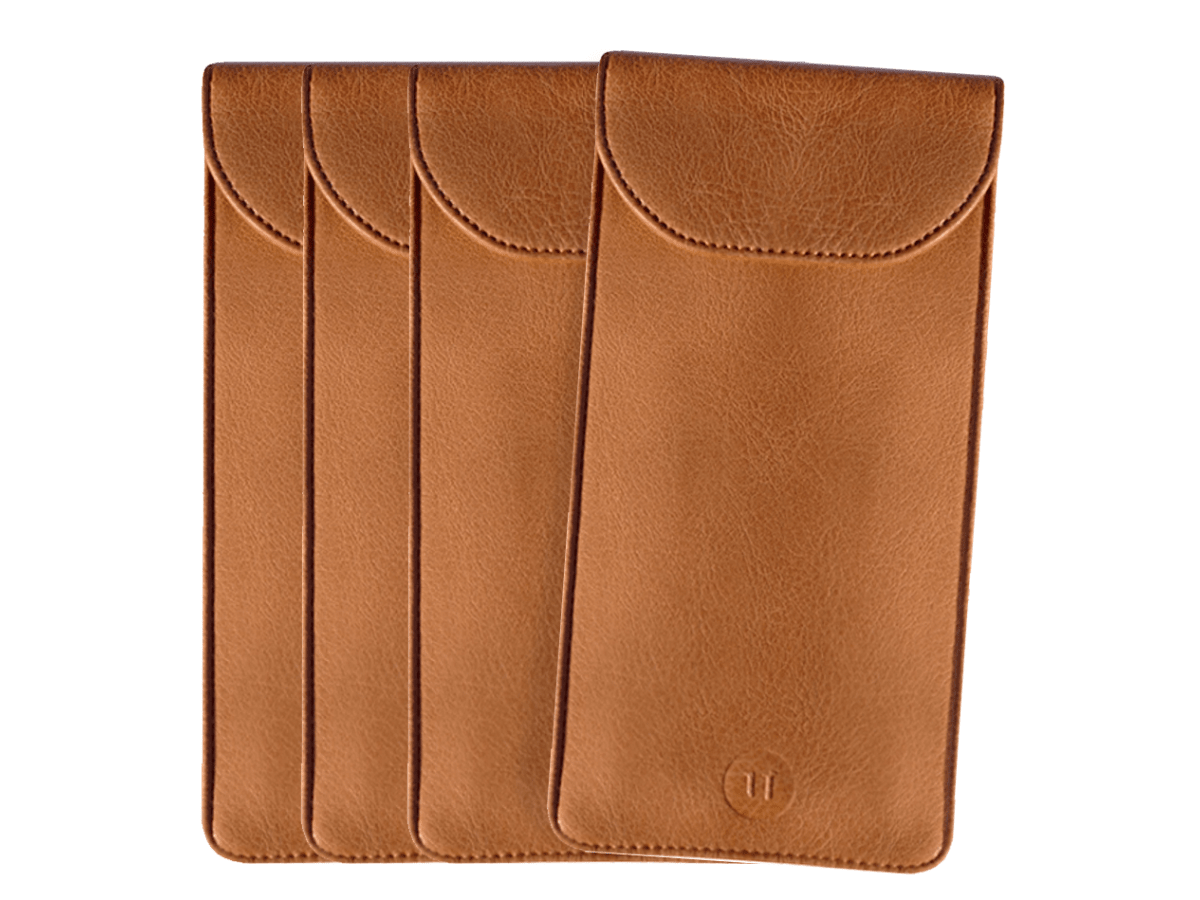 Signalblockerande mobilfodral i veganskt läder - One size (4-pack)