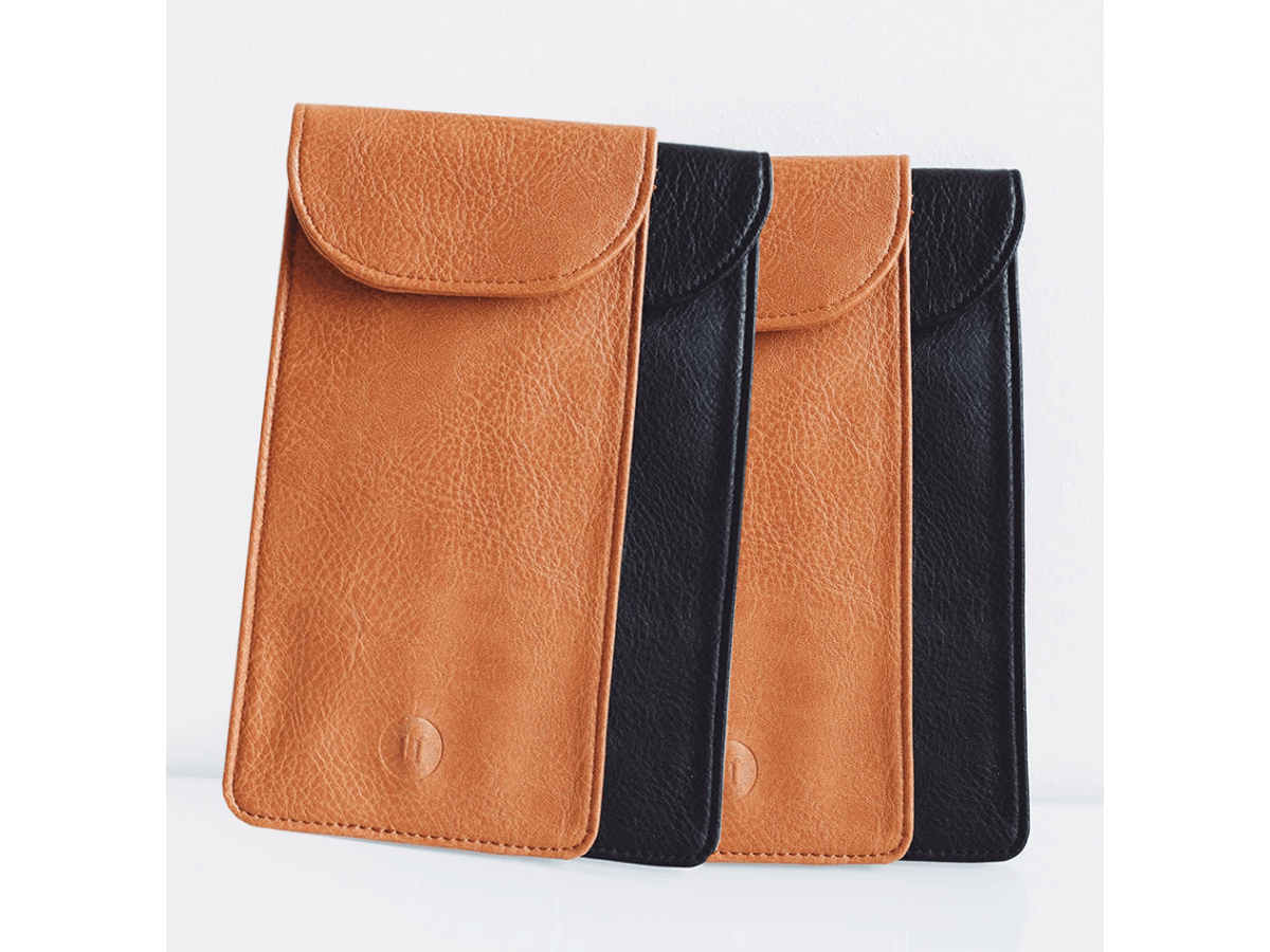 Signalblockerande mobilfodral i veganskt läder - One size (4-pack)