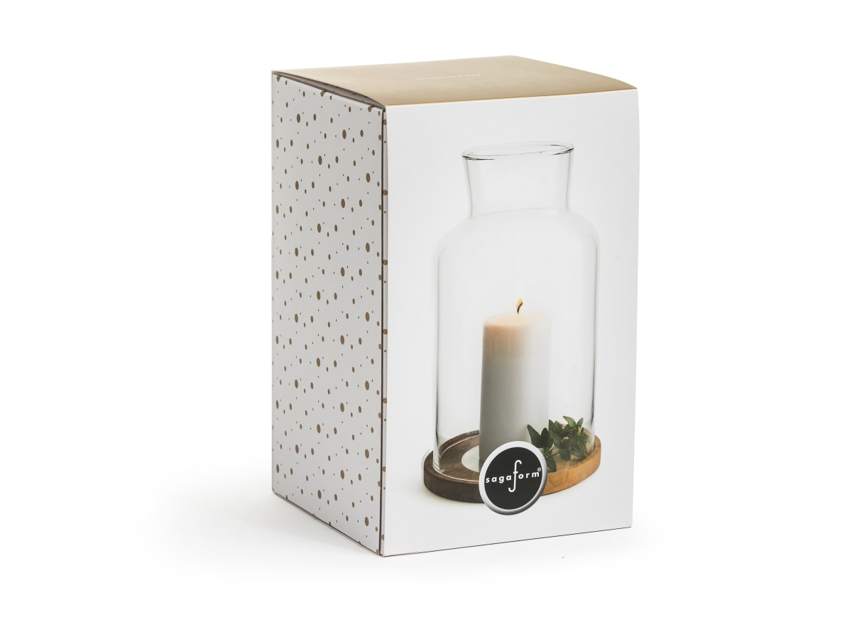 Oak giftset ljuslykta liten med blockljus