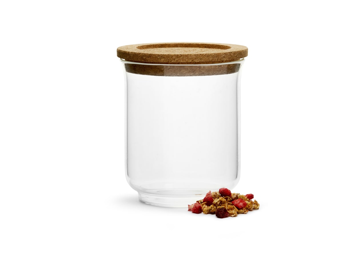 Nature glasburk med lock, stor