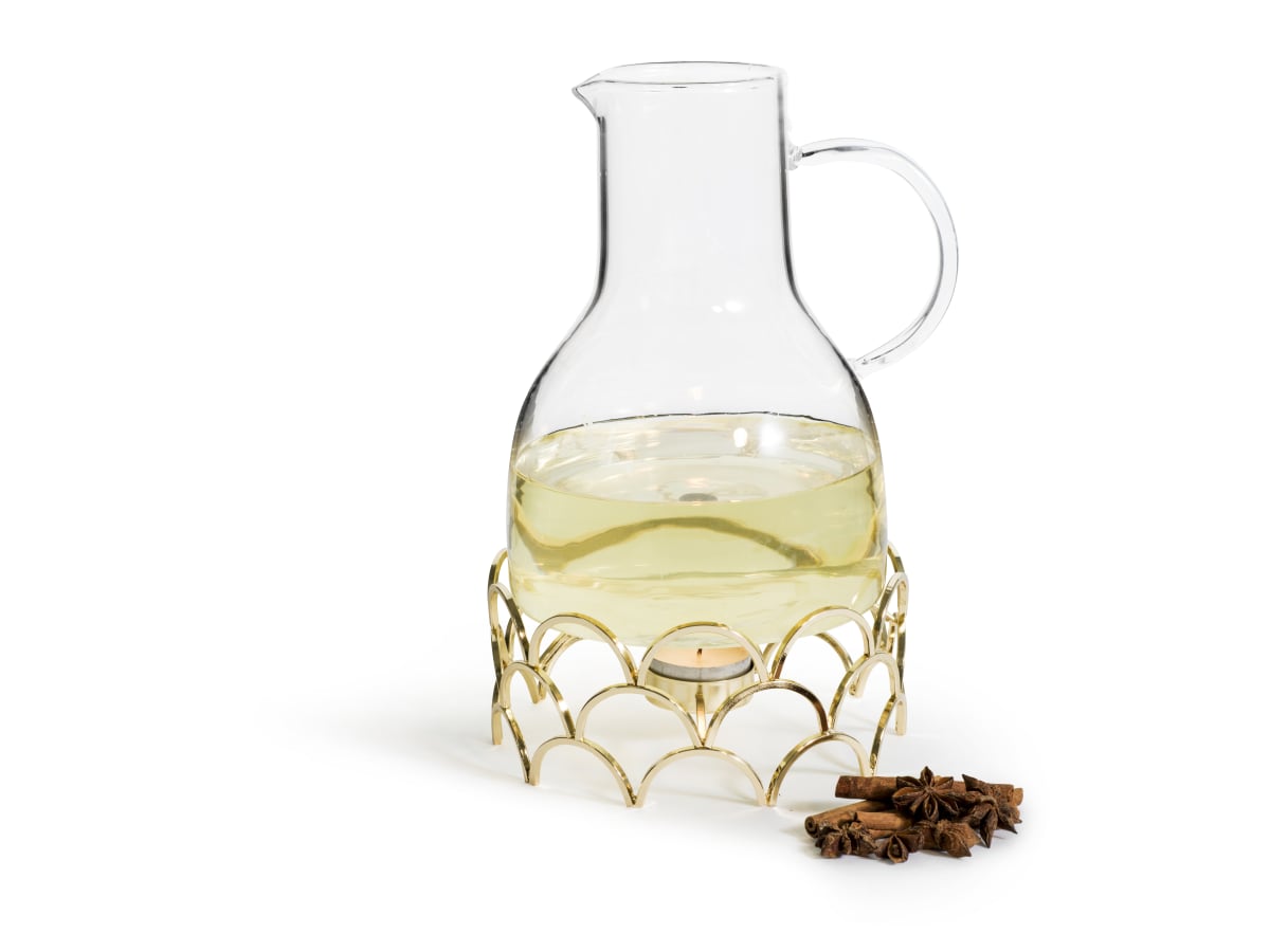 Glöggkanna med värmare, guld