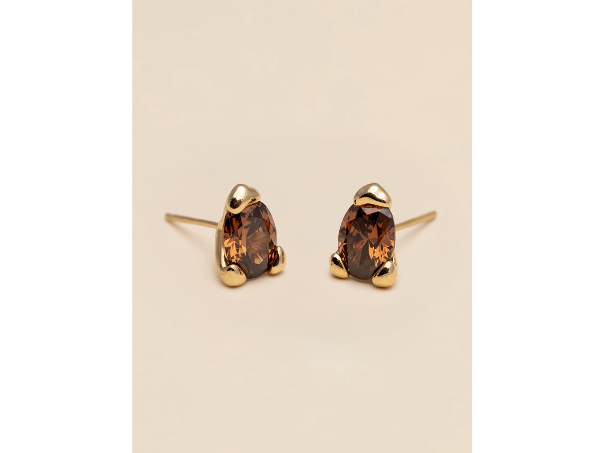 Embla stud earrings - Chestnut