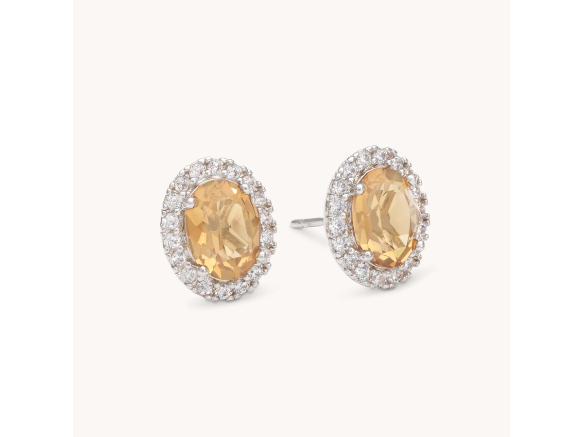 Luna örhänge - Golden brown topaz
