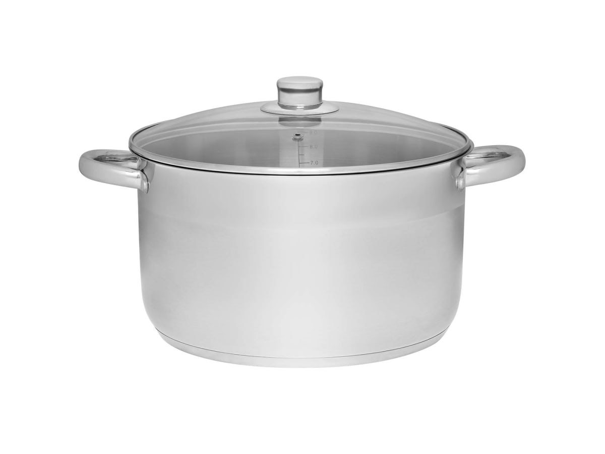 Basic Gryta i stål med glaslock 10 L 28 cm