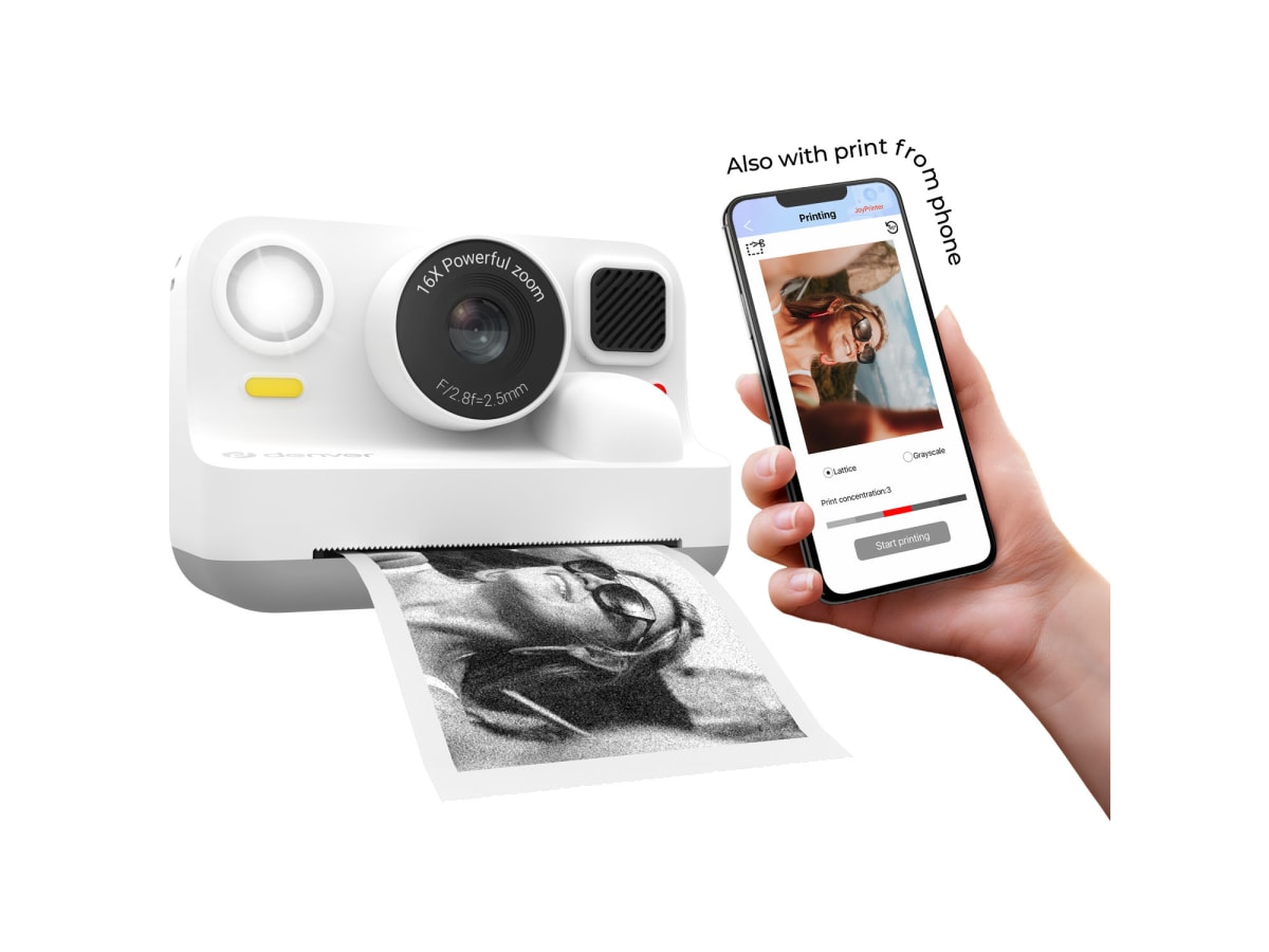 Kamera Utskriftsfunktion Selfie-lins Vit