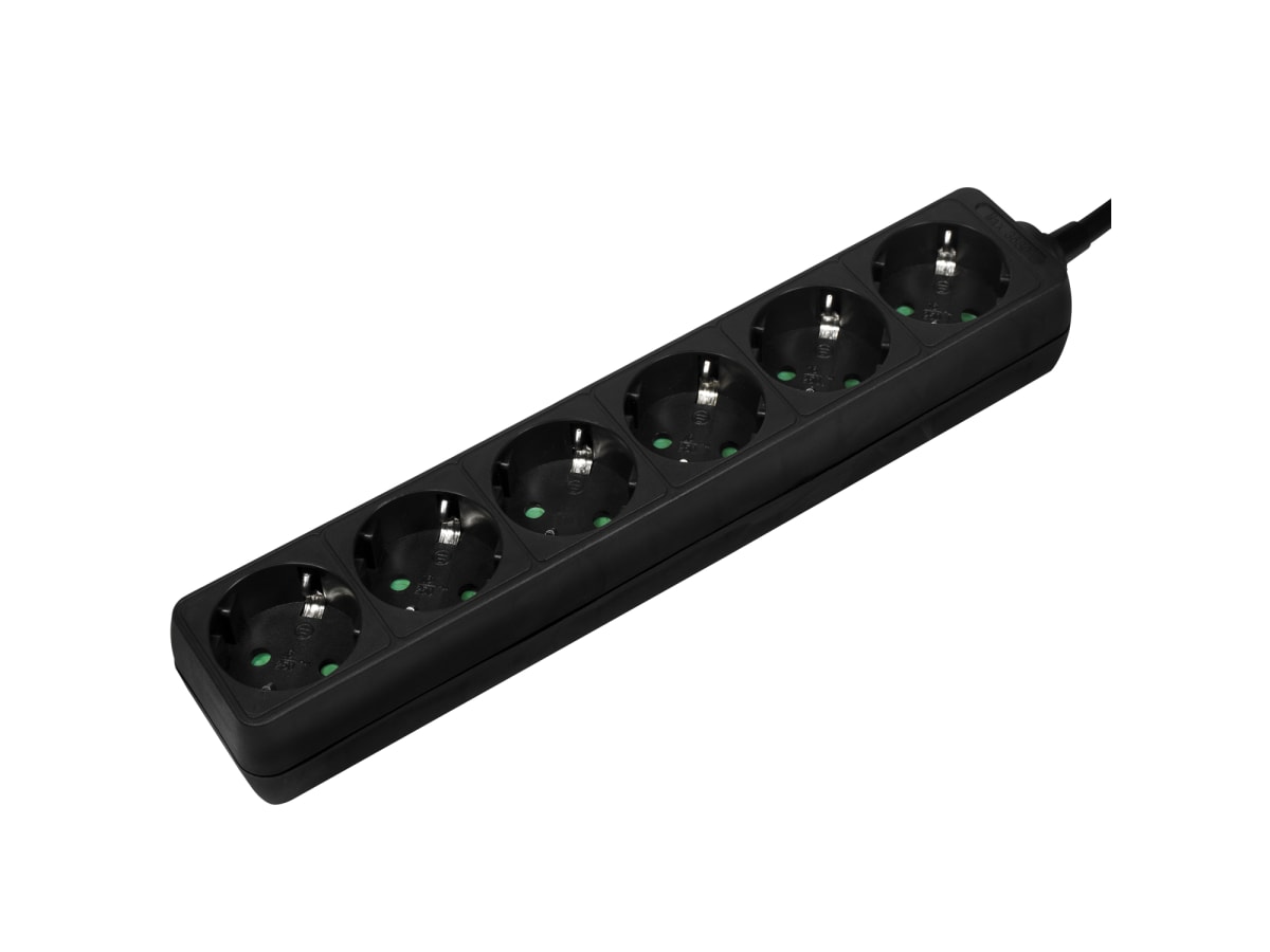 Grenuttag Jordat 6vägs 1,5m Svart