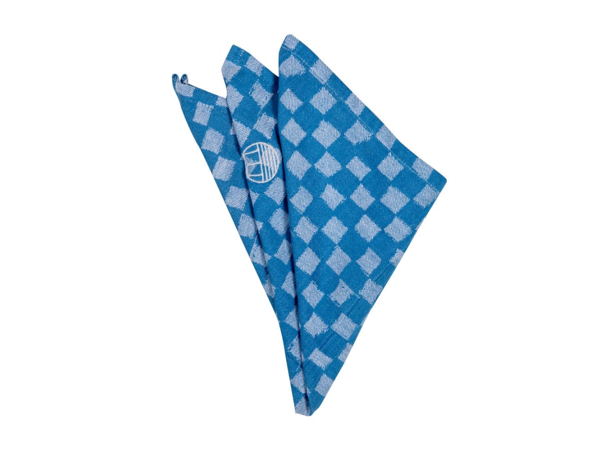 Cotton napkin Checki 2 pcs/set Blue