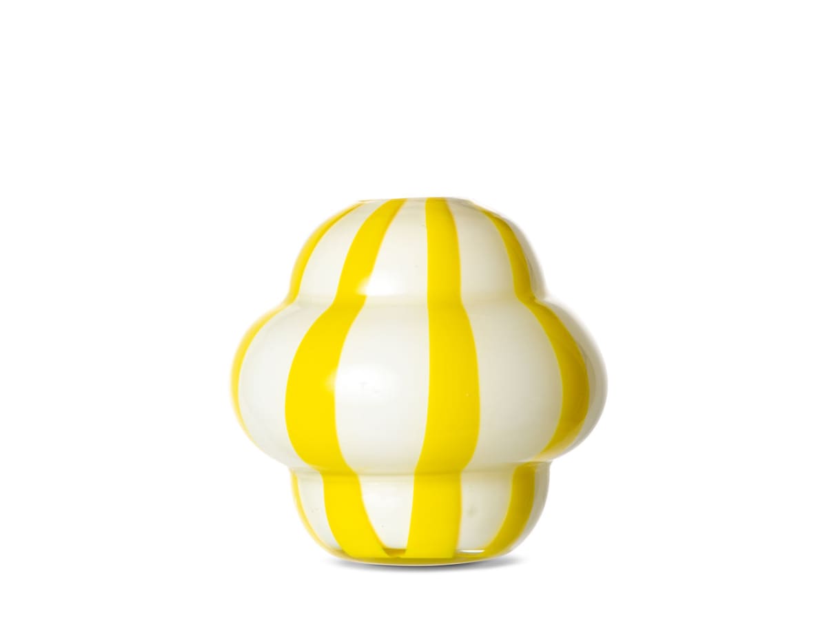 Vase Curlie Yellow/white