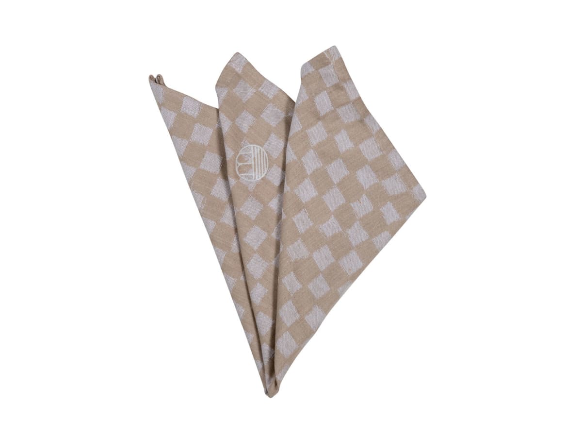 Cotton napkin Checki 2 pcs/set Beige