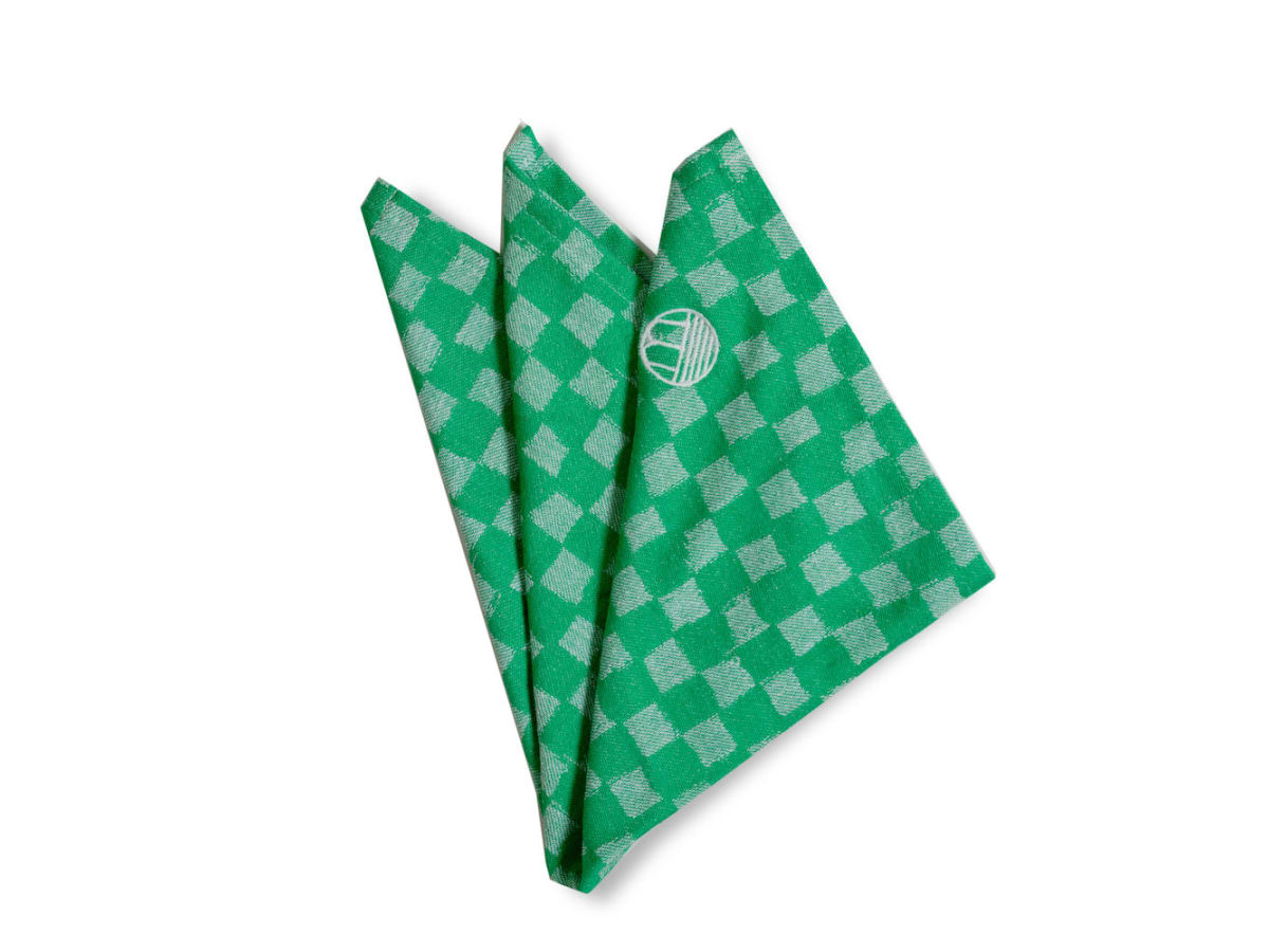 Cotton napkin Checki 2 pcs/set Green