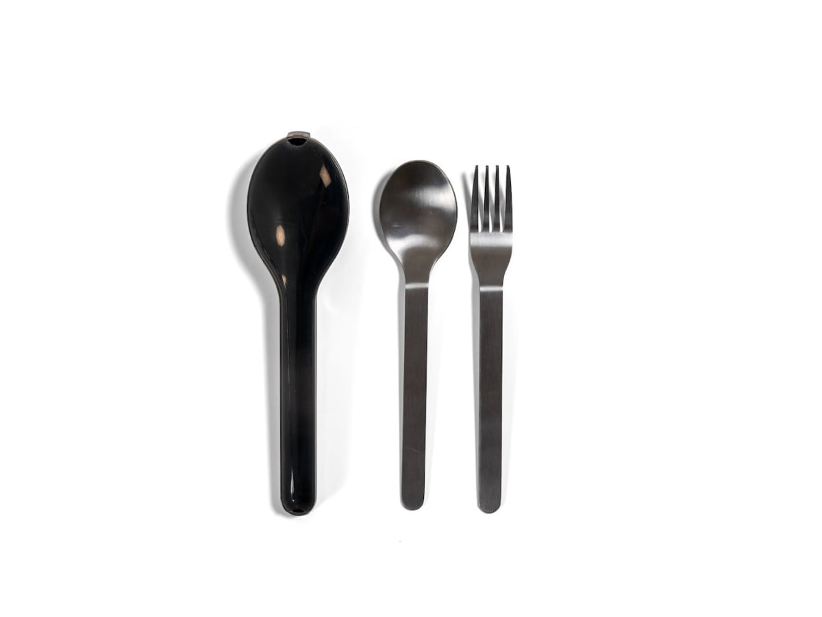To go bestickset 3-pack, svart/silver