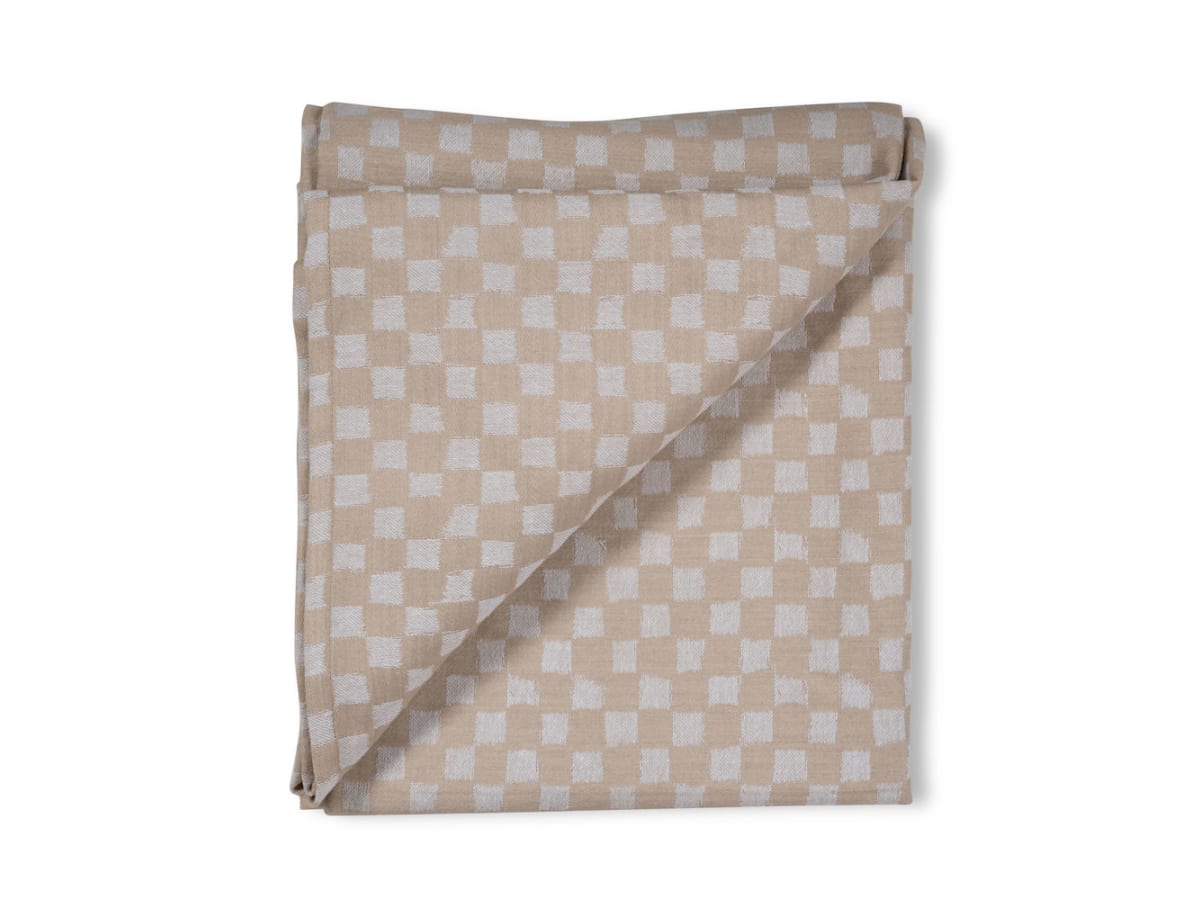 Cotton table cloth Checki Beige