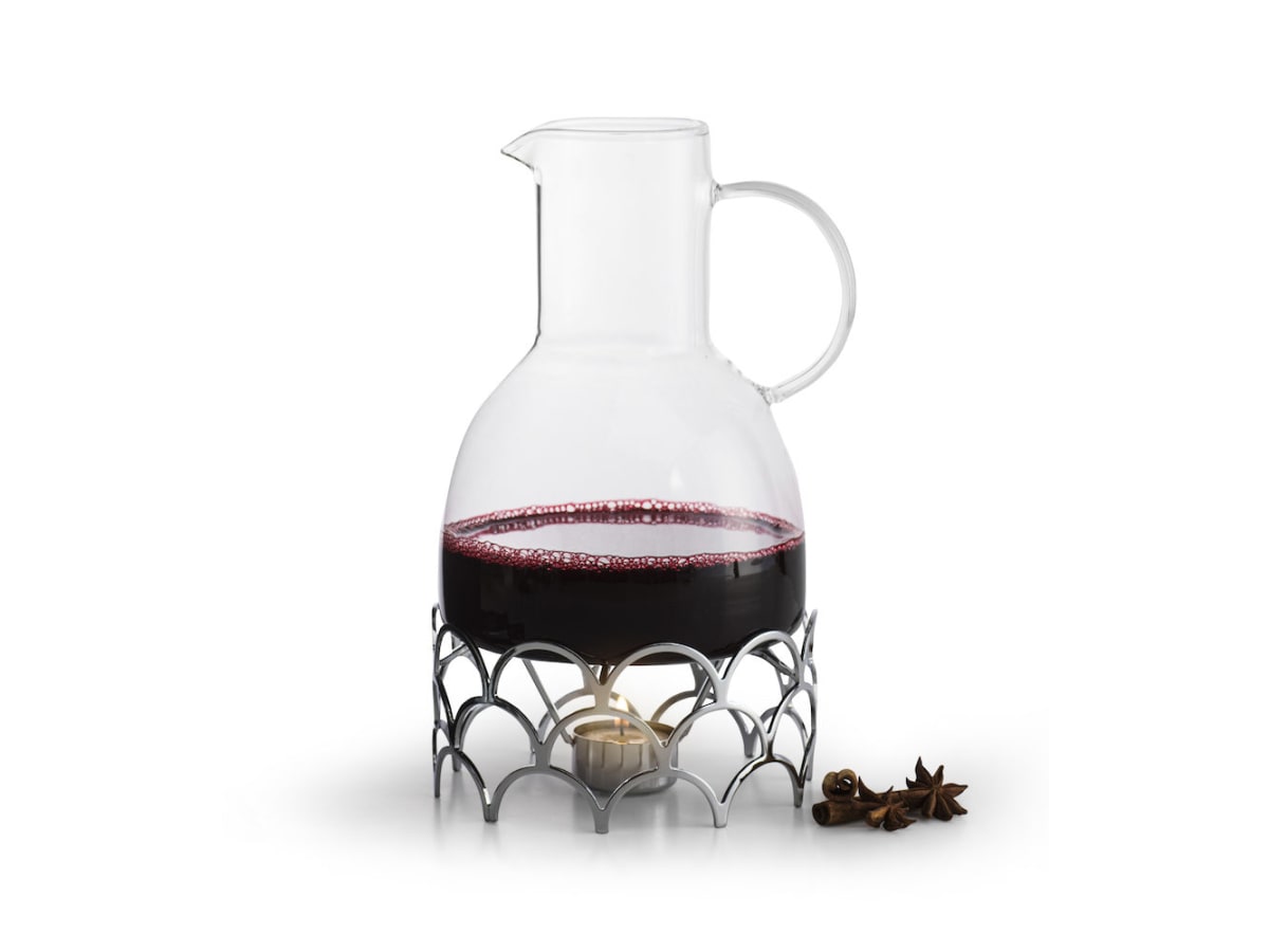 Glöggkanna med värmare 1,3 L, silver