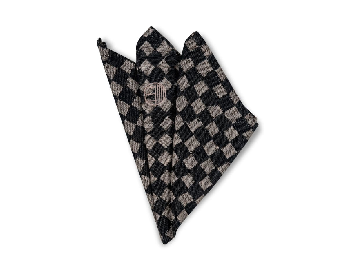 Cotton napkin Checki 2 pcs/set Black