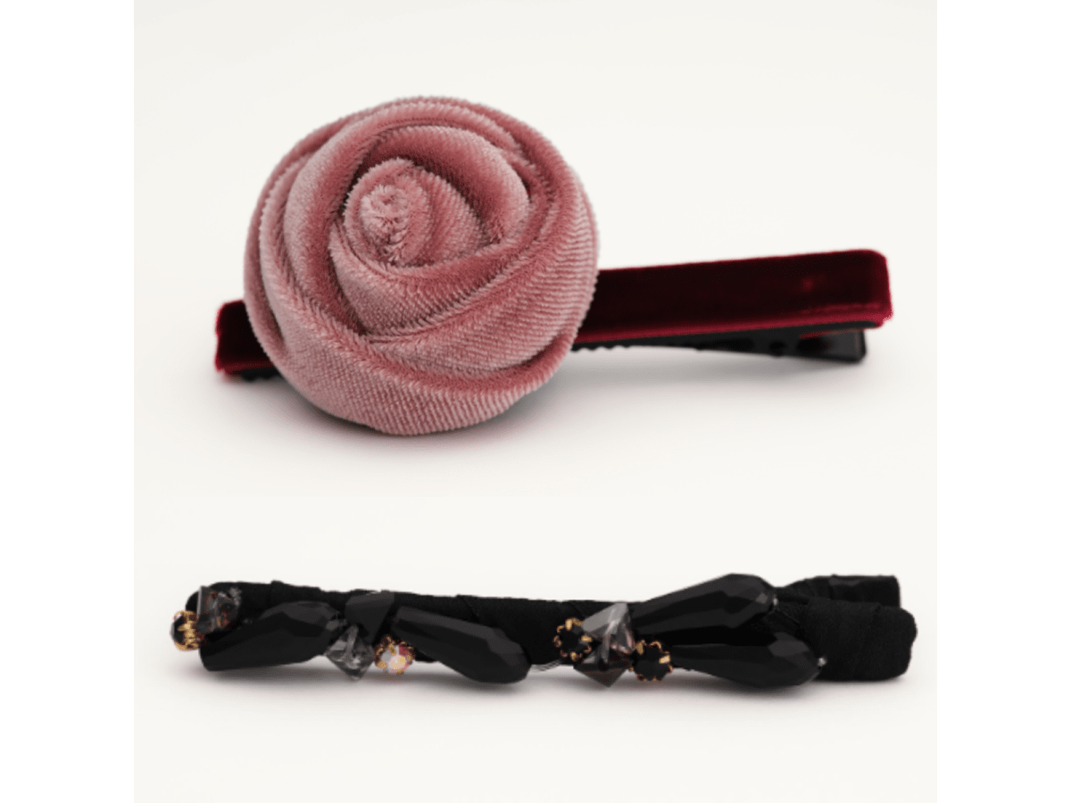 Rita hårspänne  & Velvet rose hårspänne 