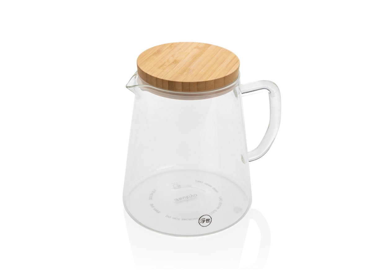 Ukiyo karaff i borosilikatglas med bambulock 1.2L