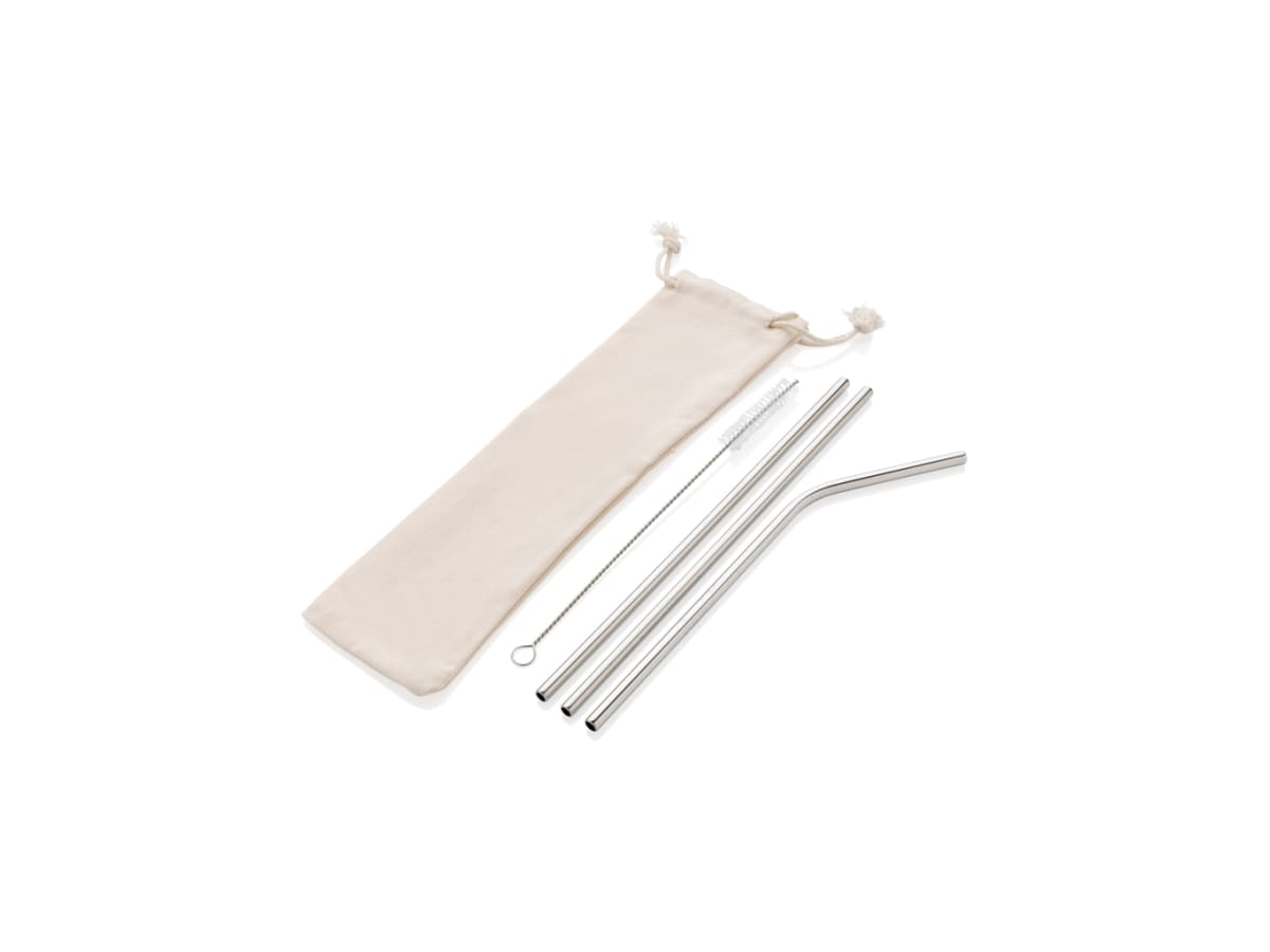 3-pack återanvändningsbara sugrör i stainless steel