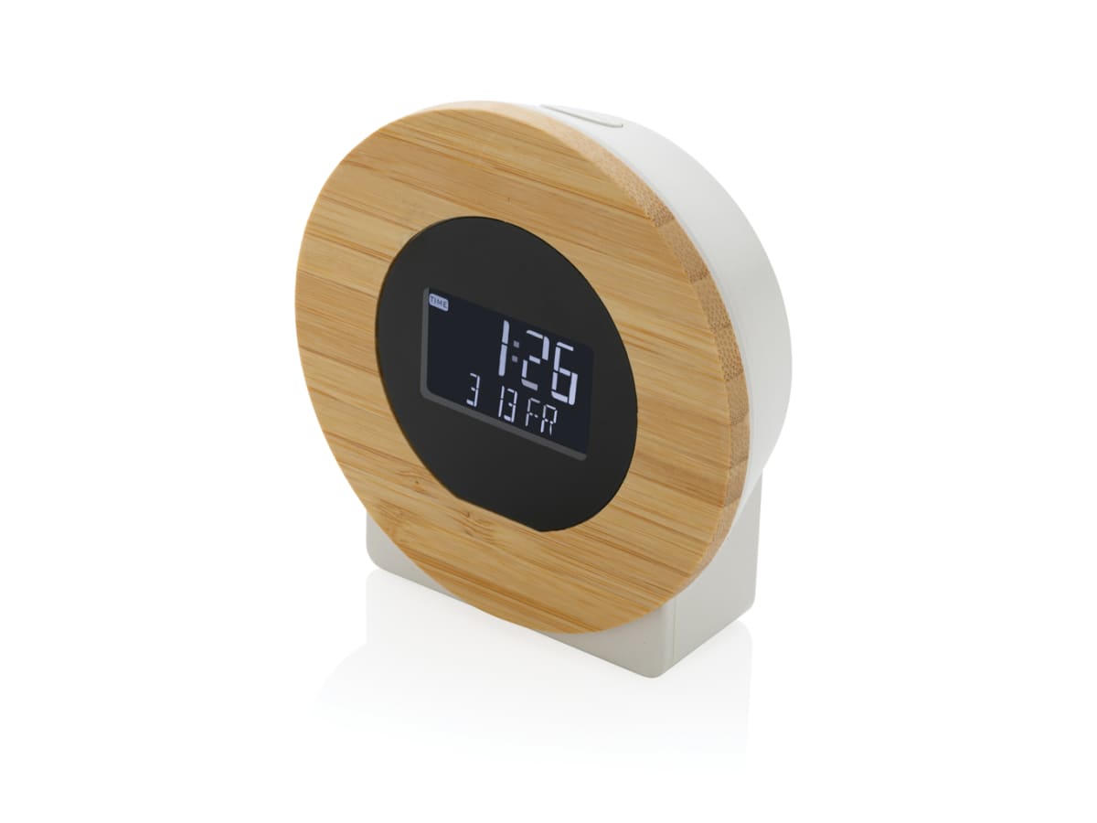 Utah LCD skrivbordsklocka RCS rplast & bambu