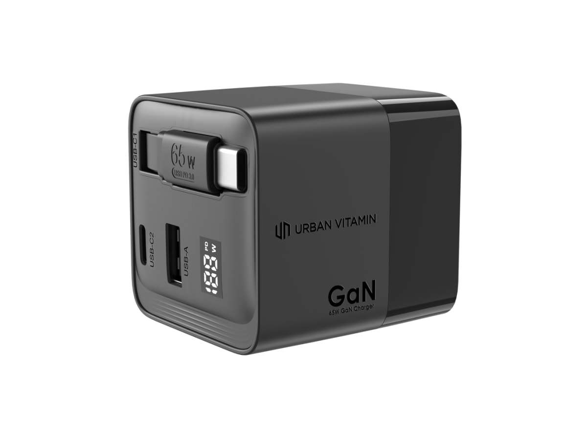 Urban Vitamin Mendocino 65W GaN-laddare med utdragbar kabel
