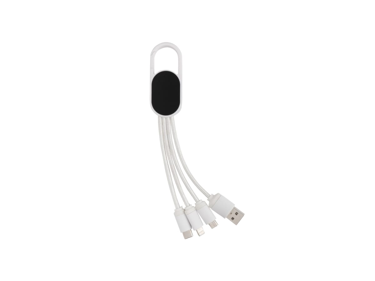 4-i-1 kabel med karbinclip