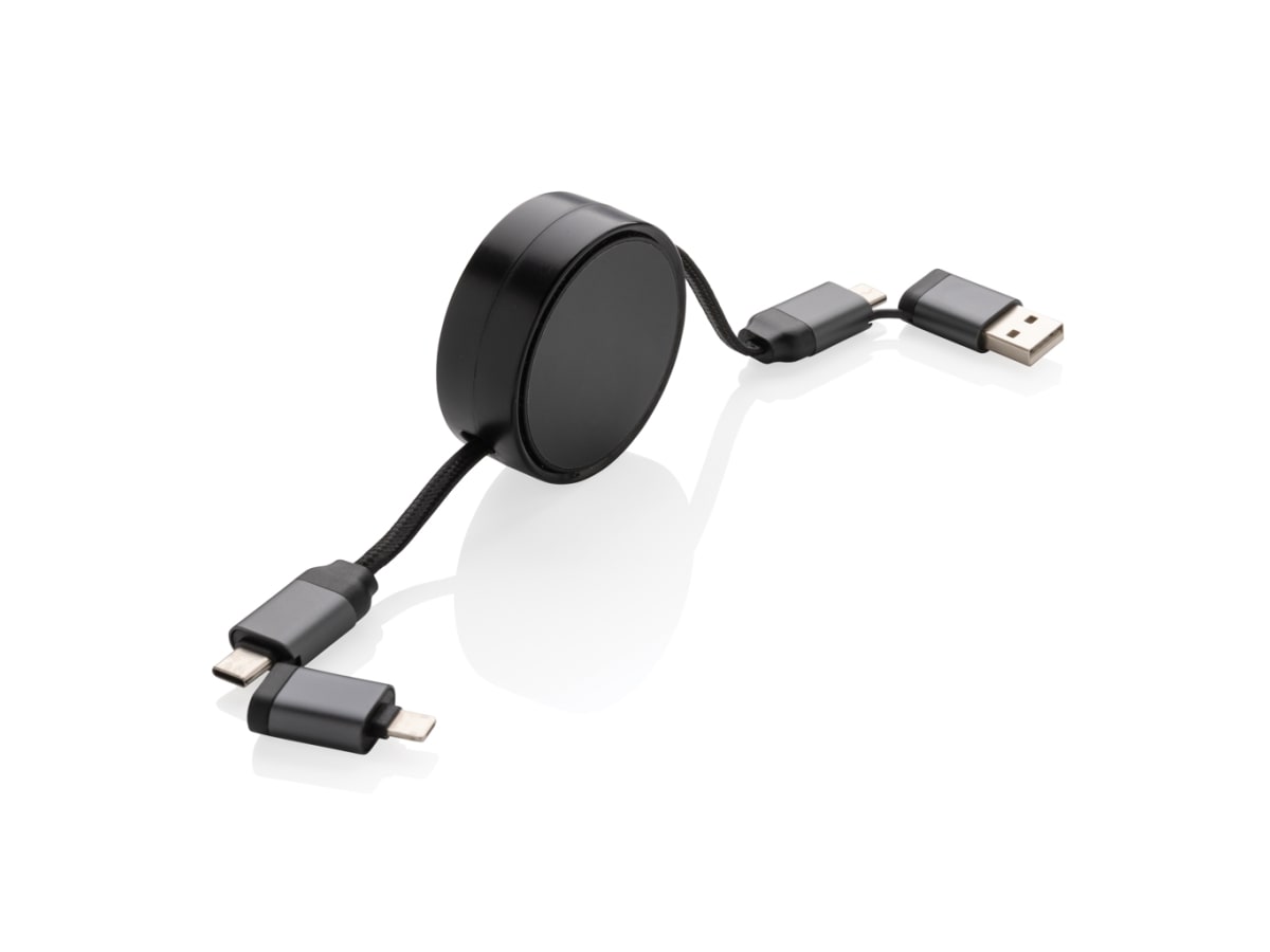 Terra utdragbar 6-i-1 kabel i RCS återvunnen aluminium 45w