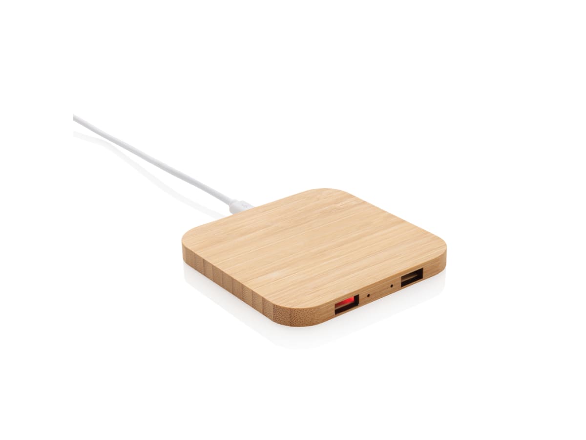 5W trådlös laddare i bambu med USB
