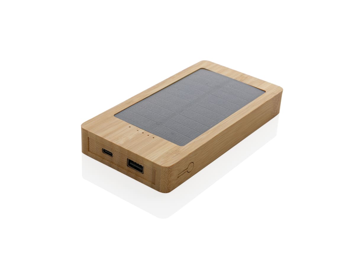Sunwick 10.000mAh solcellspowerbank i bambu