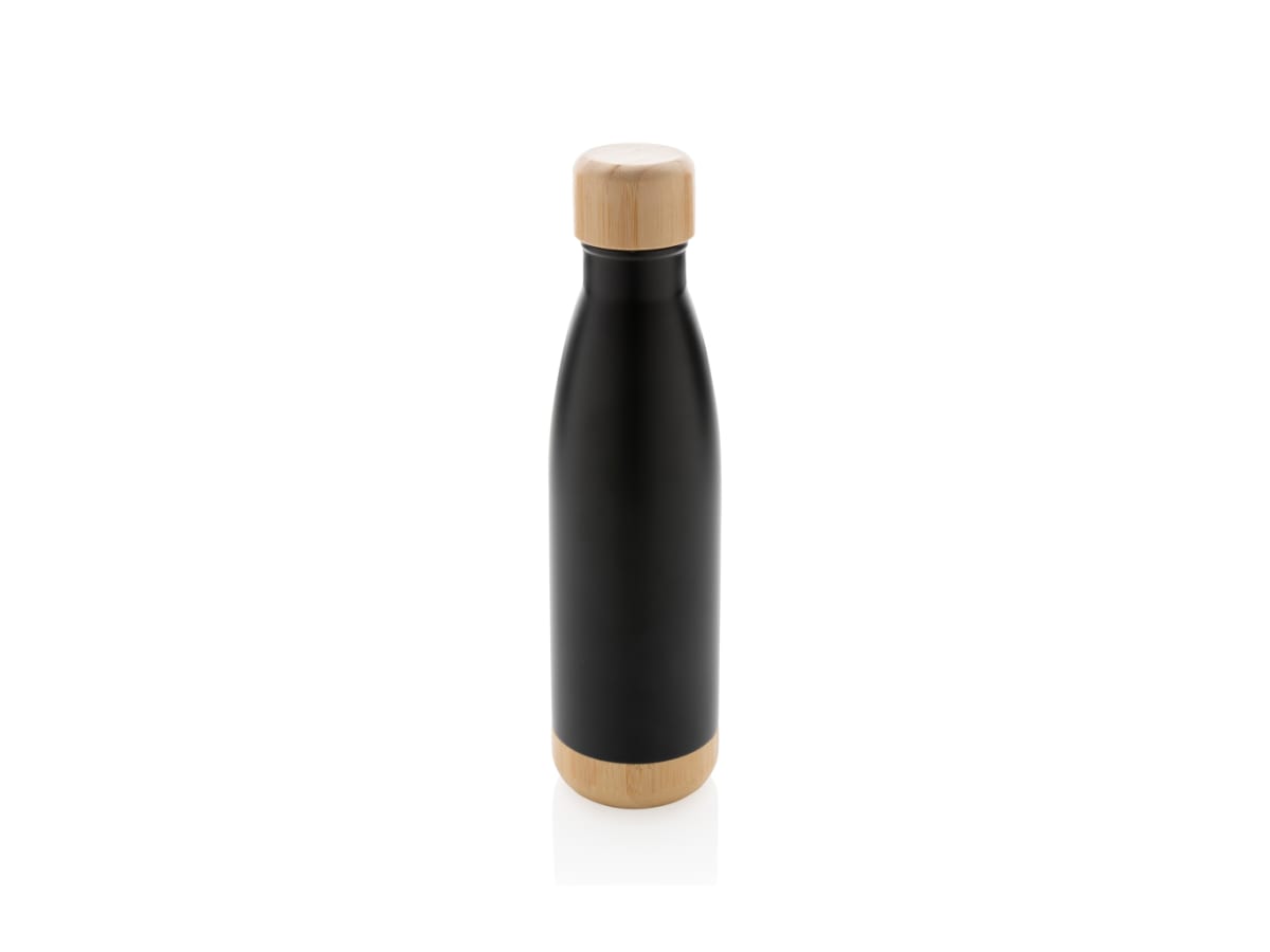 Vakuum stainless steel flaska med kork och botten i bambu