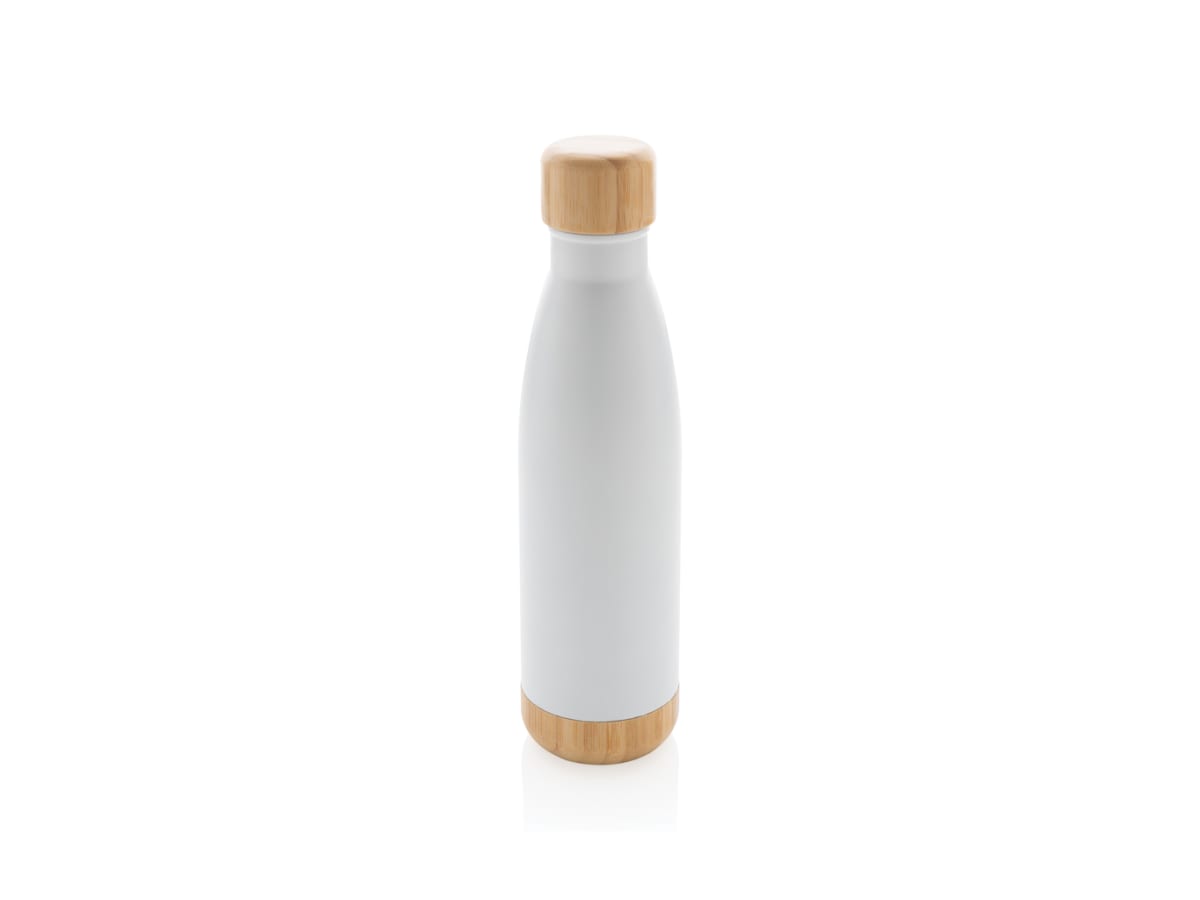 Vakuum stainless steel flaska med kork och botten i bambu