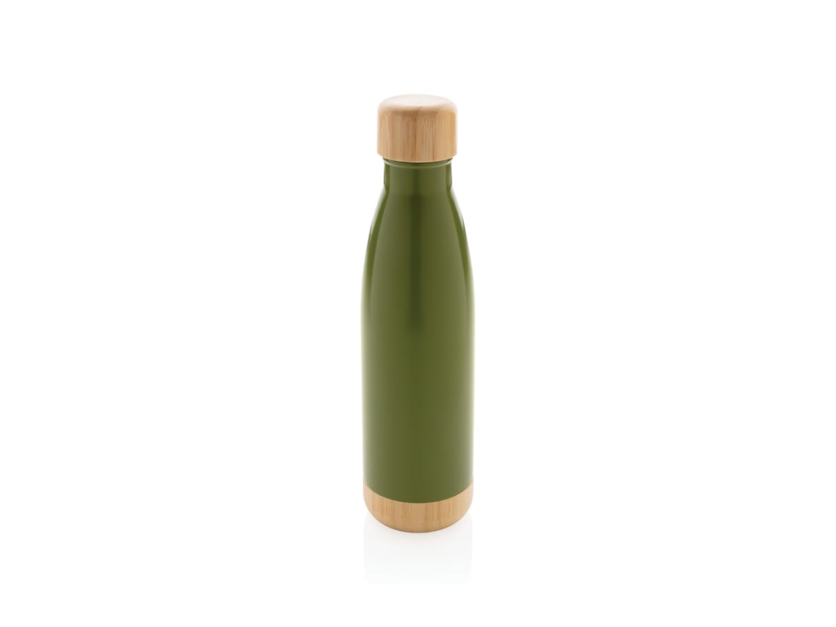 Vakuum stainless steel flaska med kork och botten i bambu
