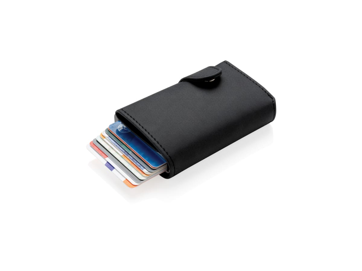 Standard aluminium RFID korthållare med PU plånbok