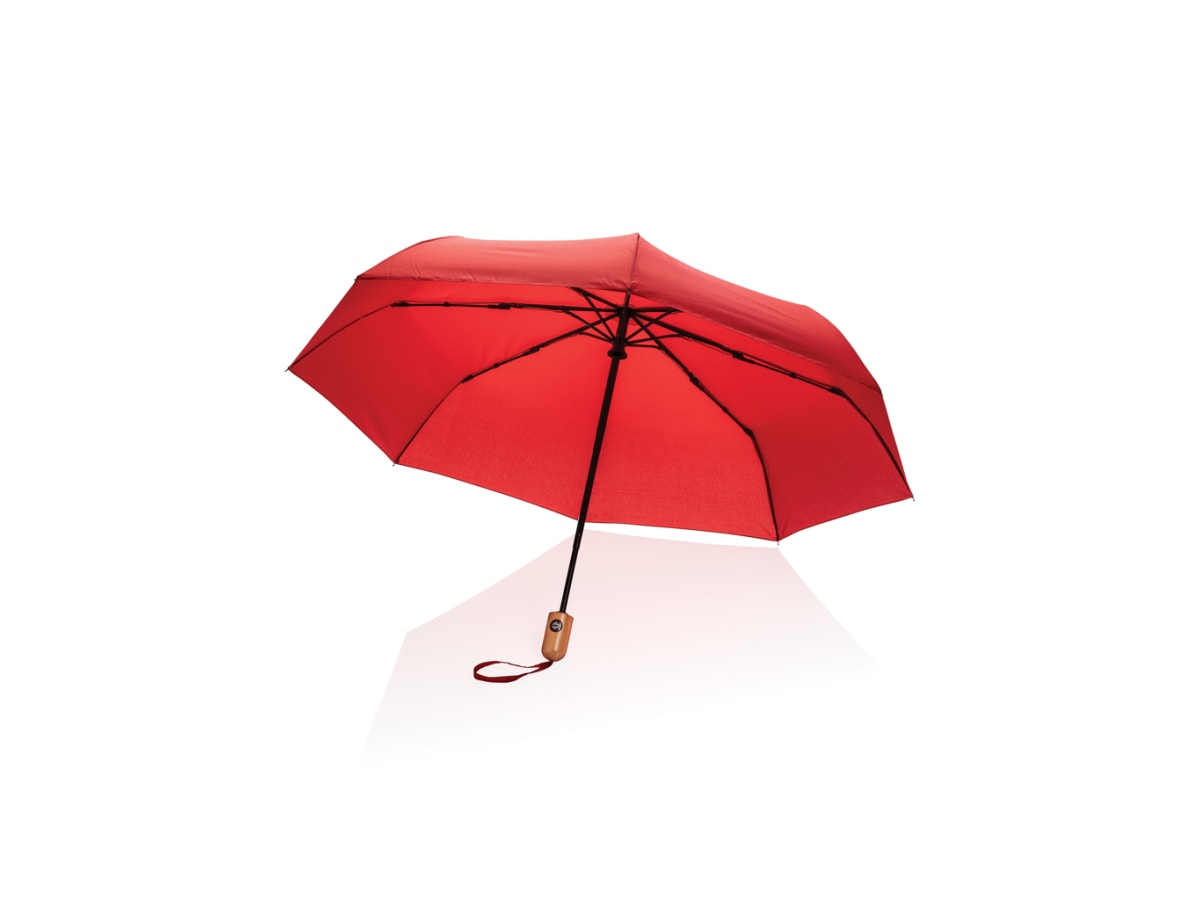 21" Impact Aware™ RPET 190T automatiskt bambu paraply