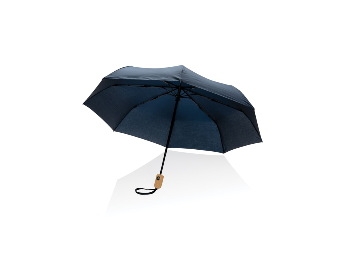 21" Impact Aware™ RPET 190T automatiskt bambu paraply