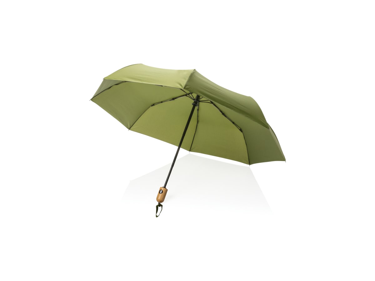 21" Impact Aware™ RPET 190T automatiskt bambu paraply