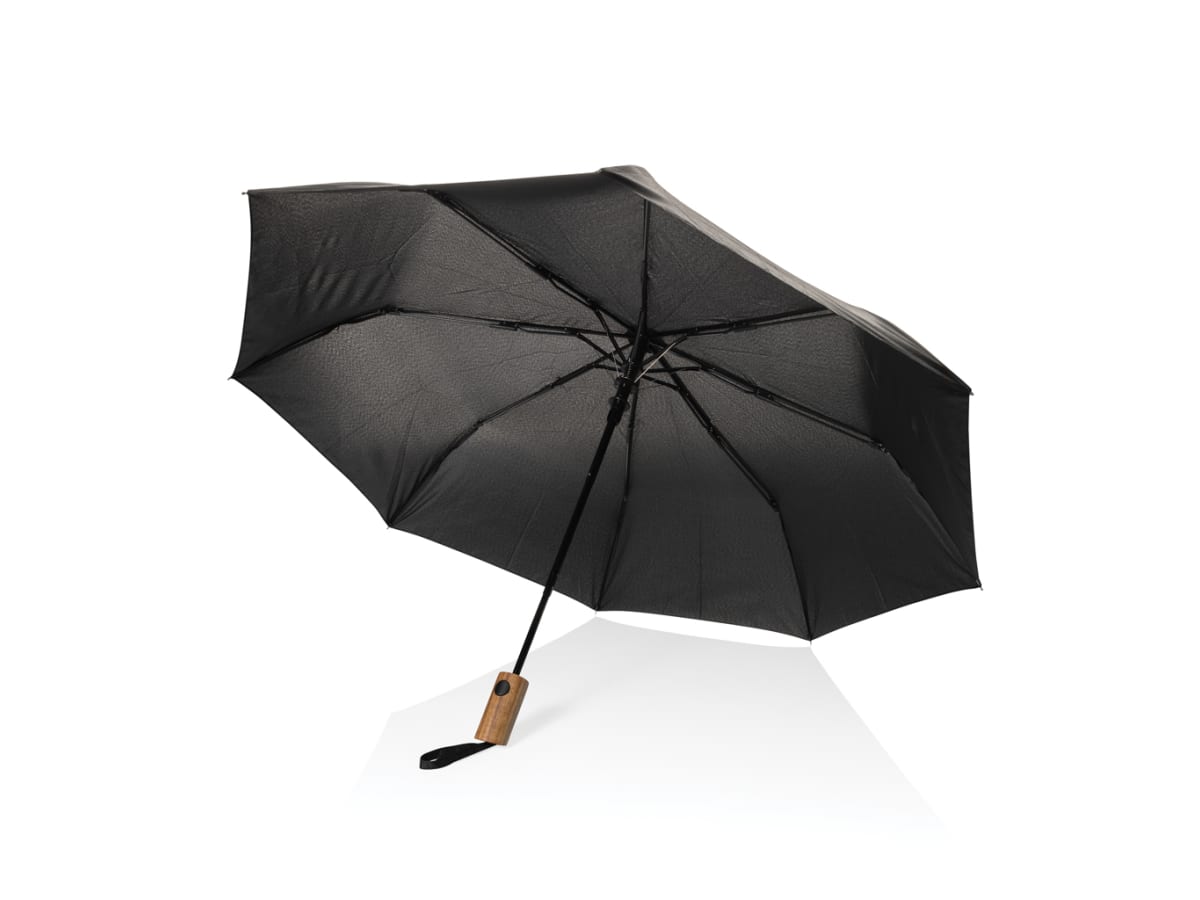 Kaycey 21” AWARE™ RPET Acacia trä mini paraply auto open
