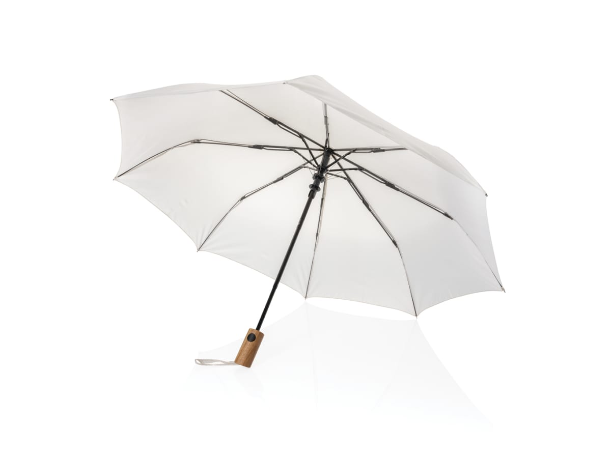 Kaycey 21” AWARE™ RPET Acacia trä mini paraply auto open