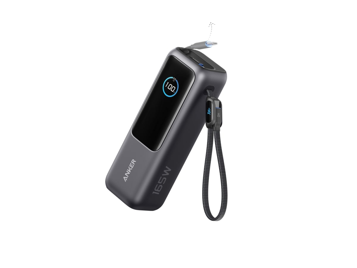 Anker Powerbank 25.000 mAh 165W med inbyggd utdragbar kabel