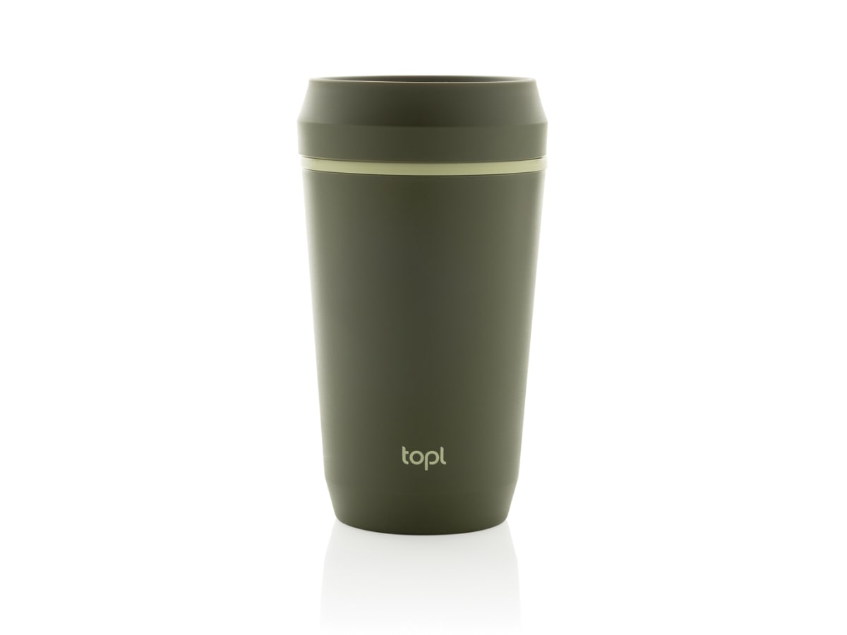 Topl To Go-glas av återvunnen plast Patenterat 360-lock 354