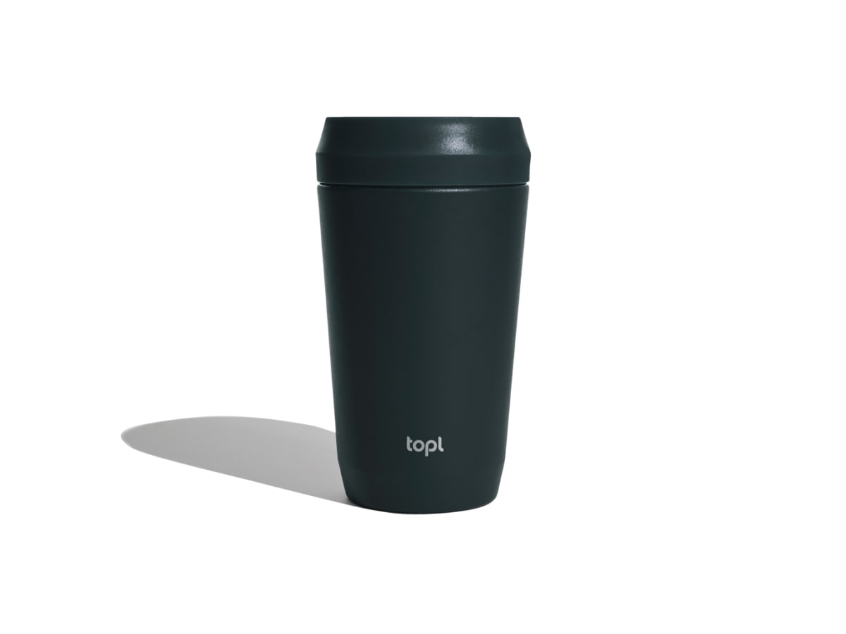 Topl To Go-glas i återvunnet stål Patenterat 360-lock 354 ml