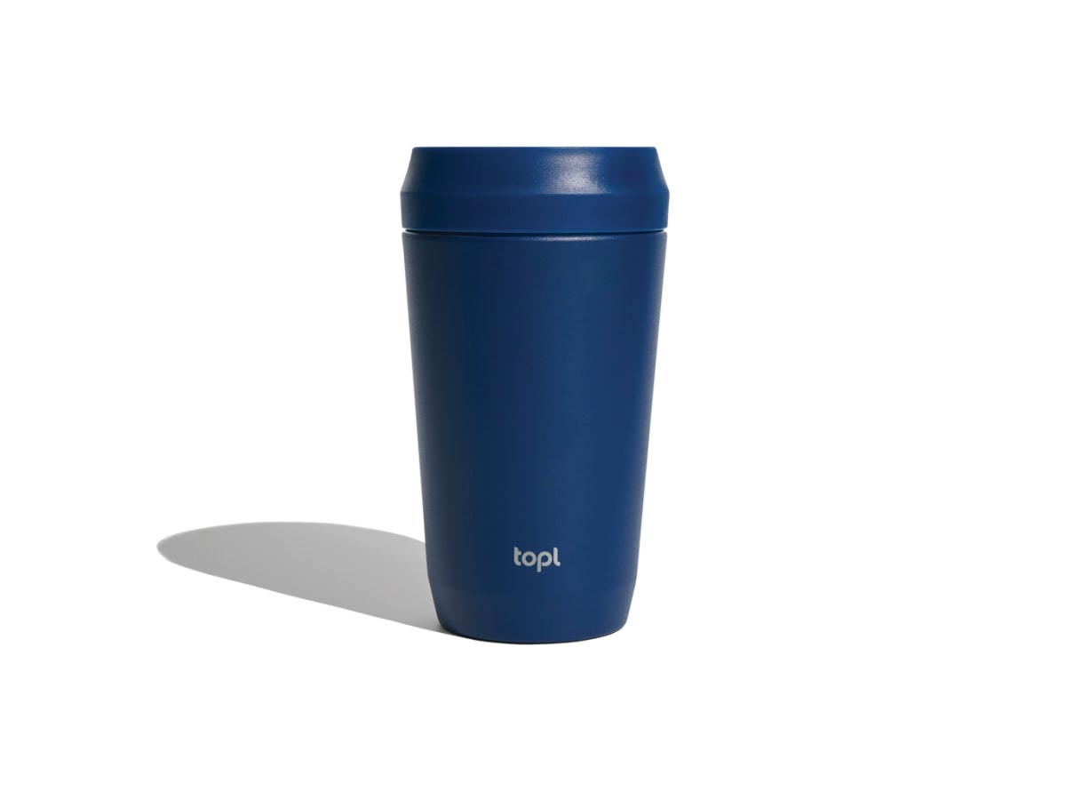Topl To Go-glas i återvunnet stål Patenterat 360-lock 354 ml
