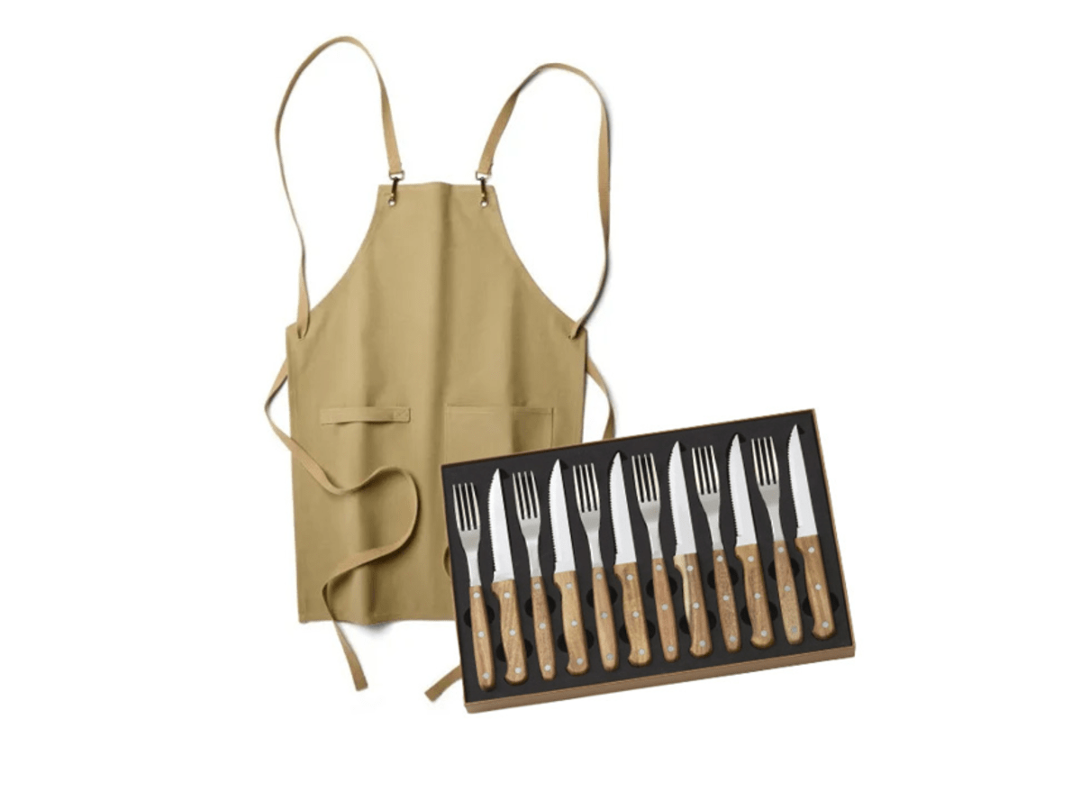 Förkläde - Piana Sand + Grillbestick - Auberge