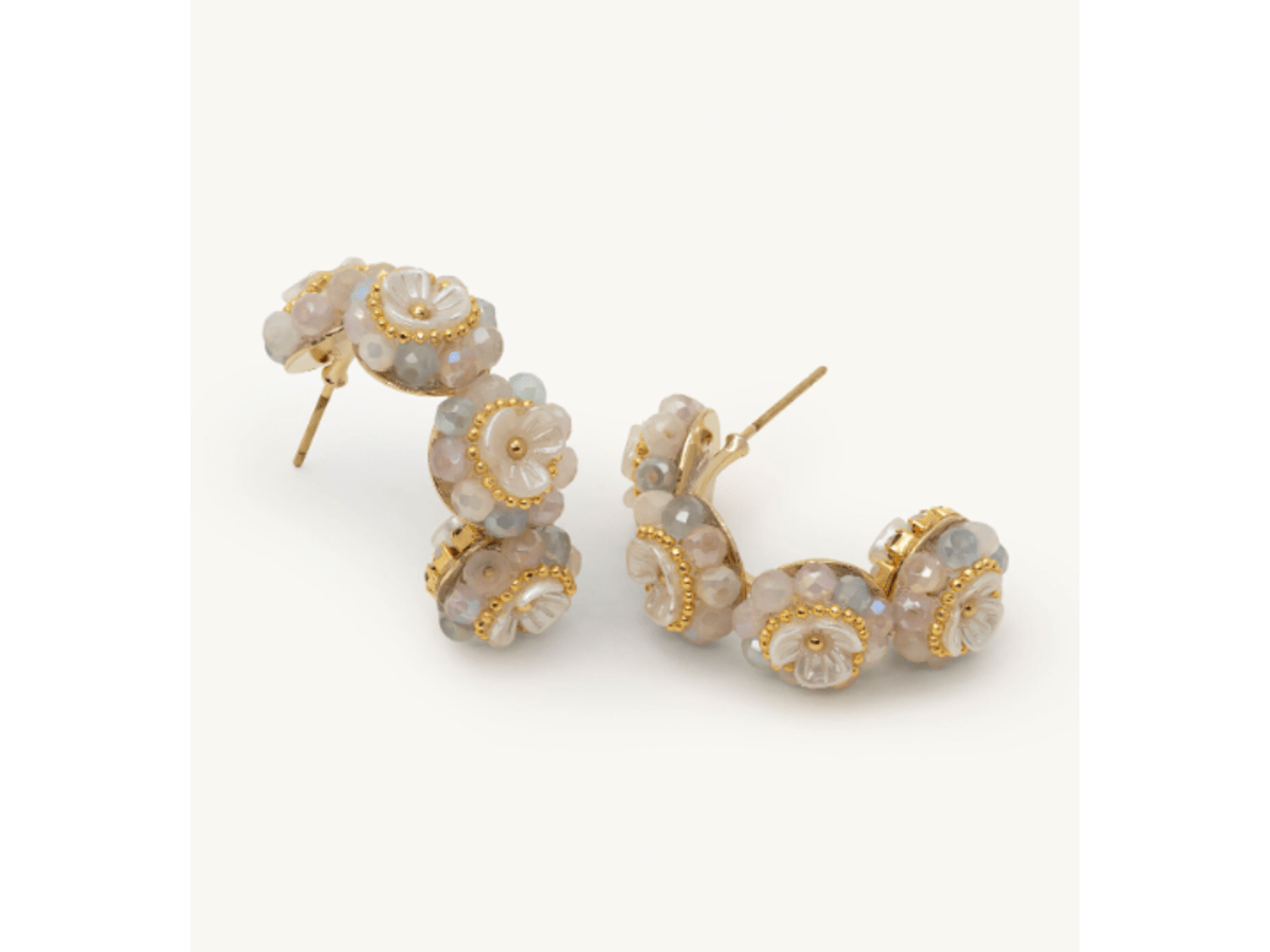 Jade earrings – Celestial pink / blue